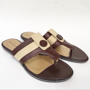 Ellen Tracy ‘Selena’ Leather Sandals w/Button 8.5M